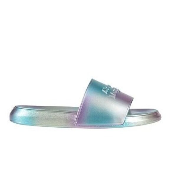 Alexander McQueen Metallic Iridescent Slide Sandals Size: 8 NIB - Picture 3 of 4